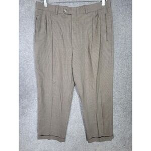 Bensol Trousers for Nordstrom Pleated Wool Dress Pants‎ Mens Size 36x28 Brown